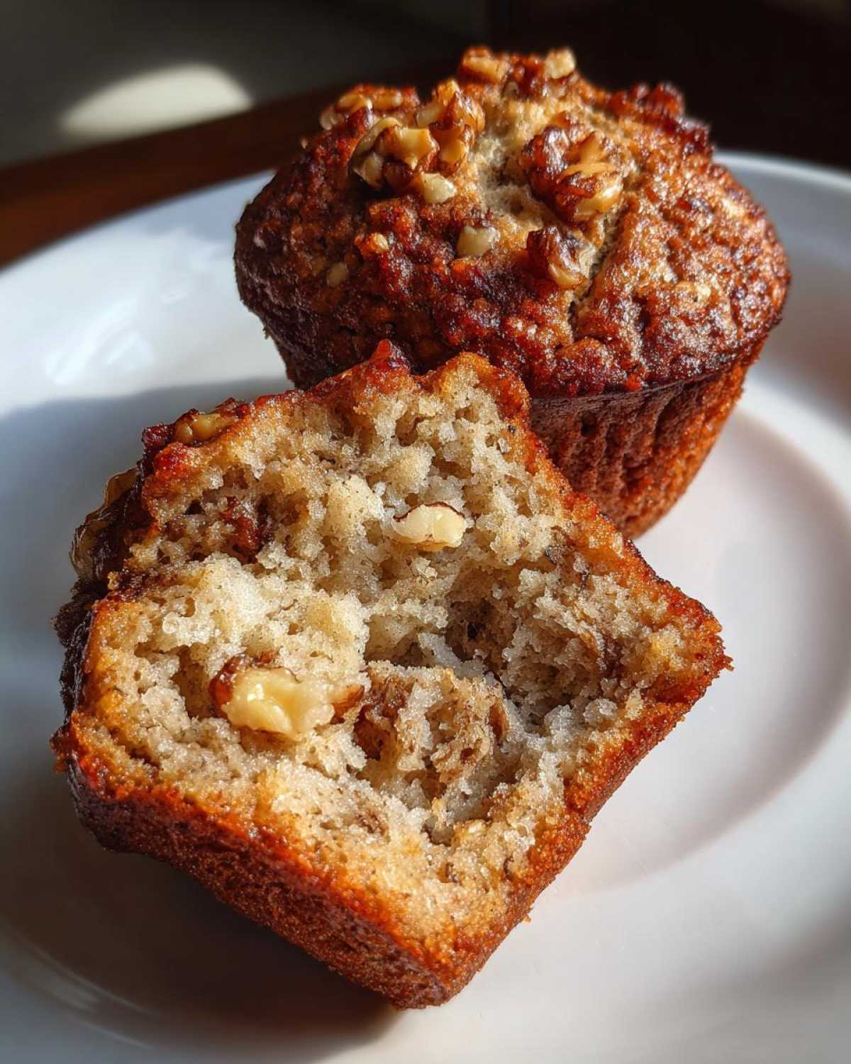 Banana walnut muffins - detail 2