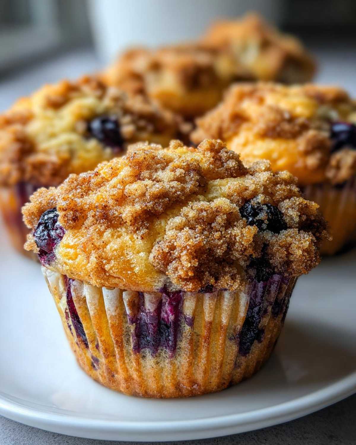 Blueberry streusel muffins - detail 1