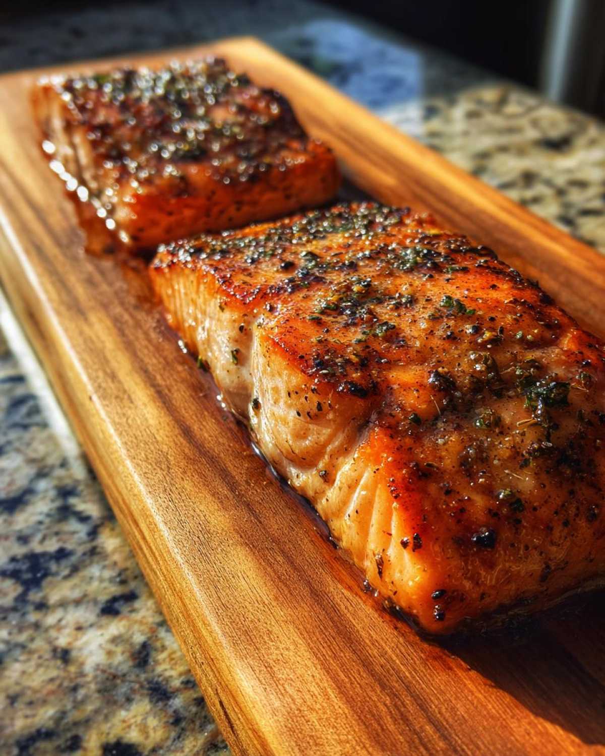 Cedar Plank Grilled Salmon (BBQ Favorite) - detail 1