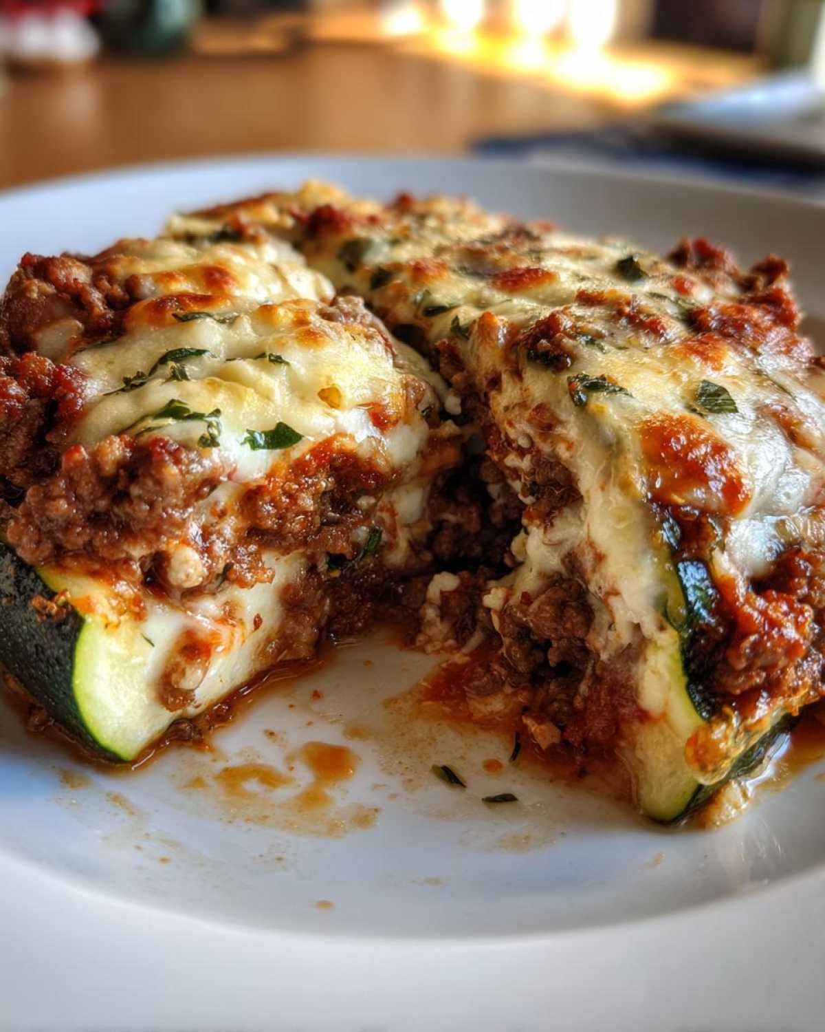 Cheesy Lasagna Stuffed Zucchini Boats - detail 2