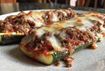 Cheesy Lasagna Stuffed Zucchini Boats