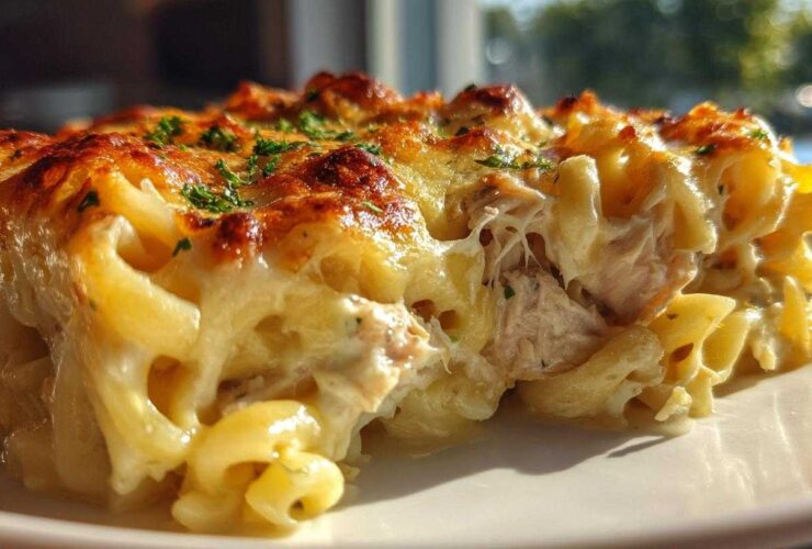 Cheesy tuna noodle casserole