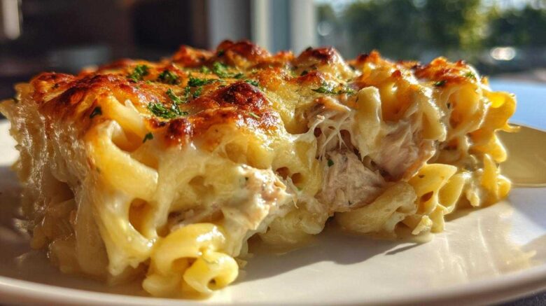 Cheesy tuna noodle casserole