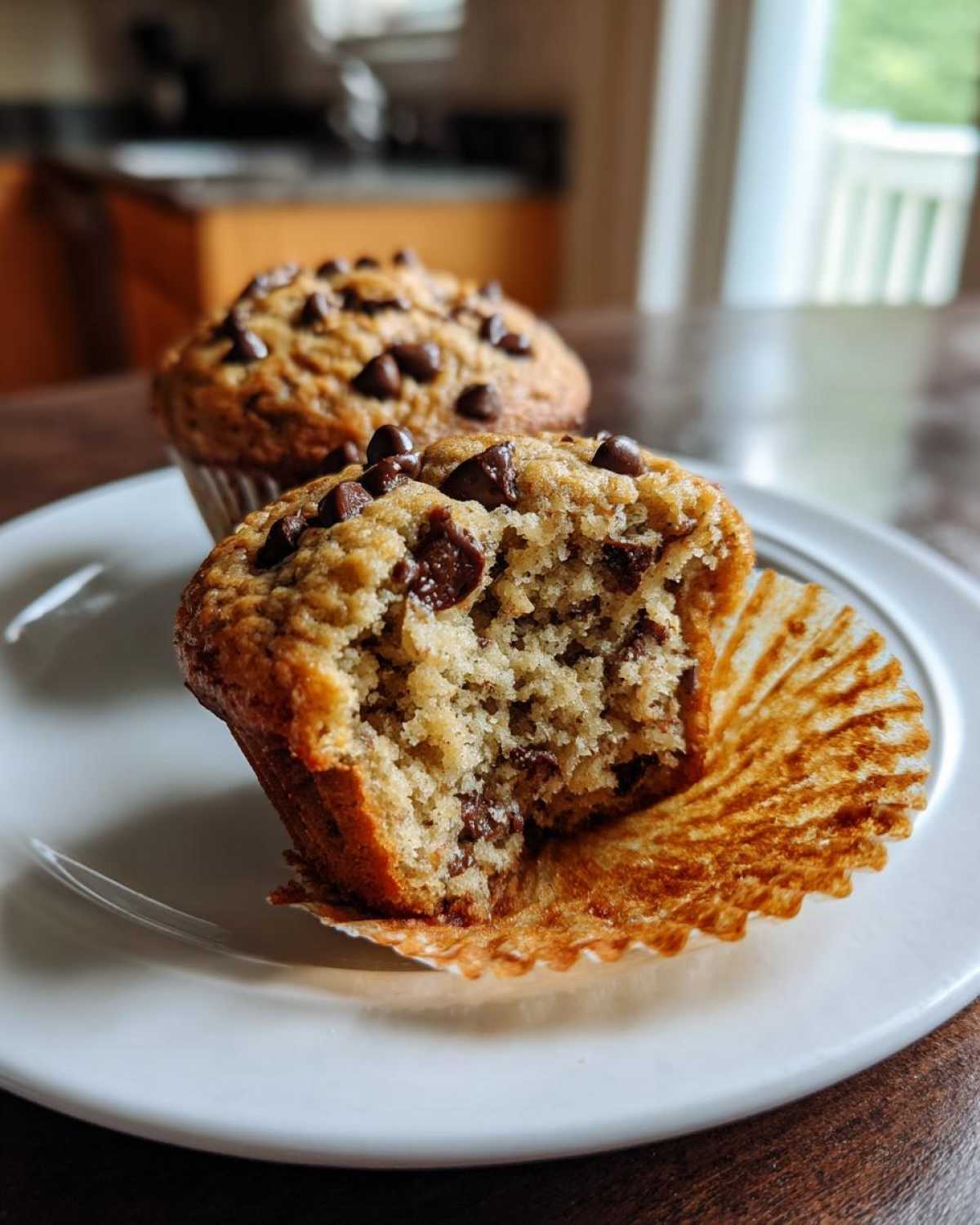 Chocolate chip banana muffins - detail 1