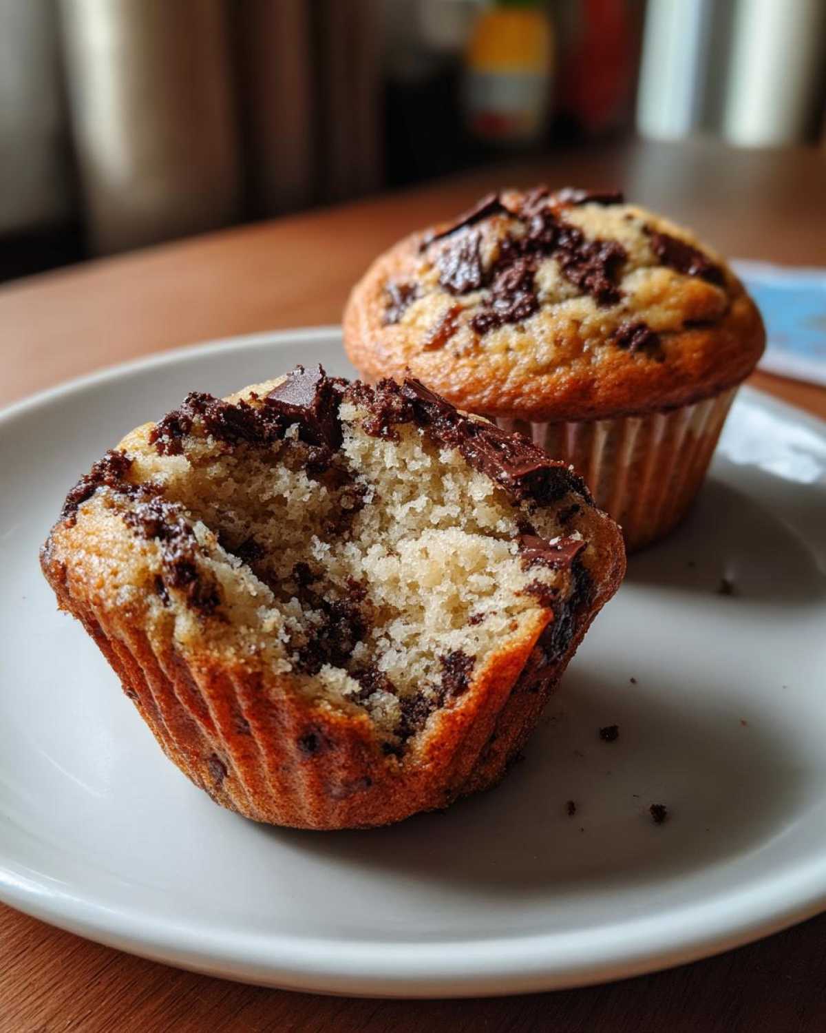 Chocolate chip banana muffins - detail 2