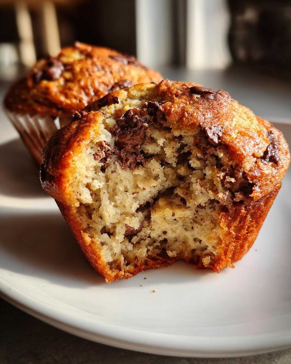 Chocolate chip banana muffins - detail 3