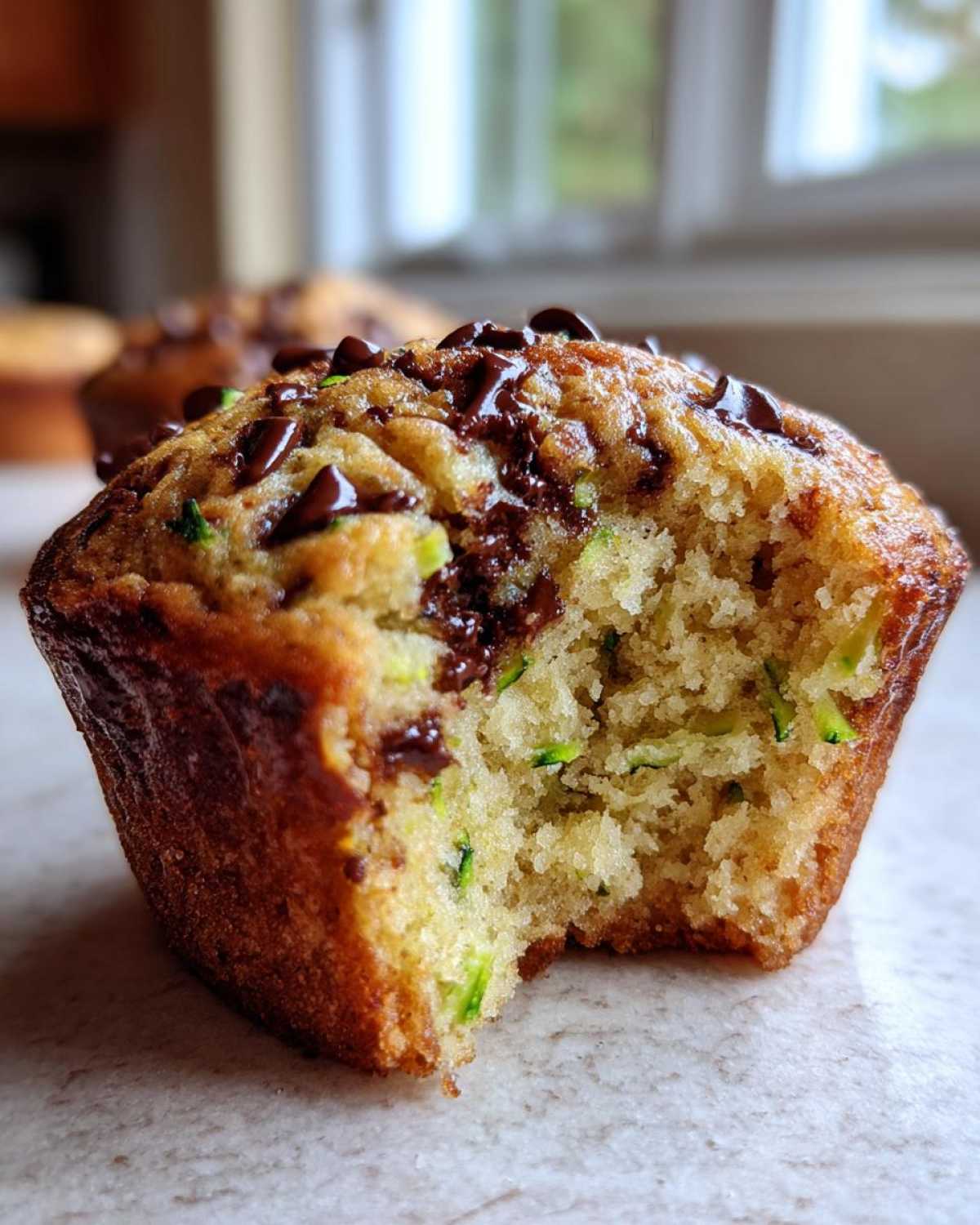 Chocolate chip zucchini muffins - detail 1