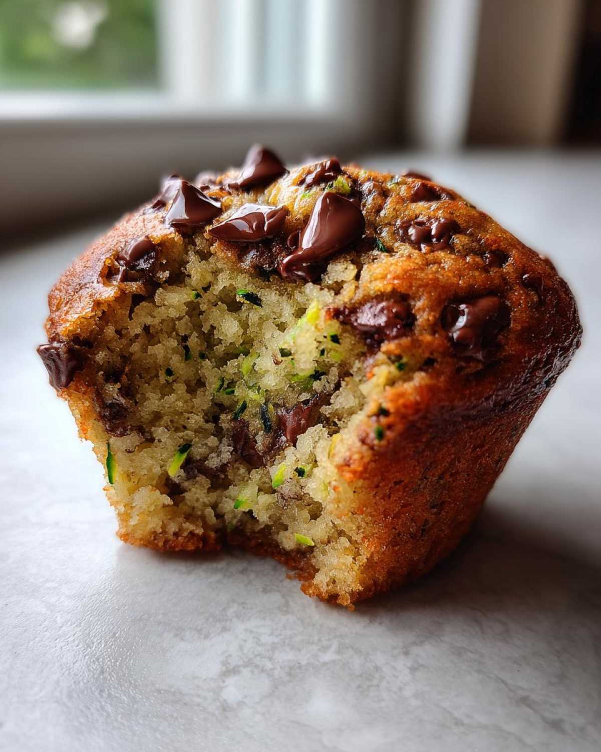 Chocolate chip zucchini muffins - detail 4