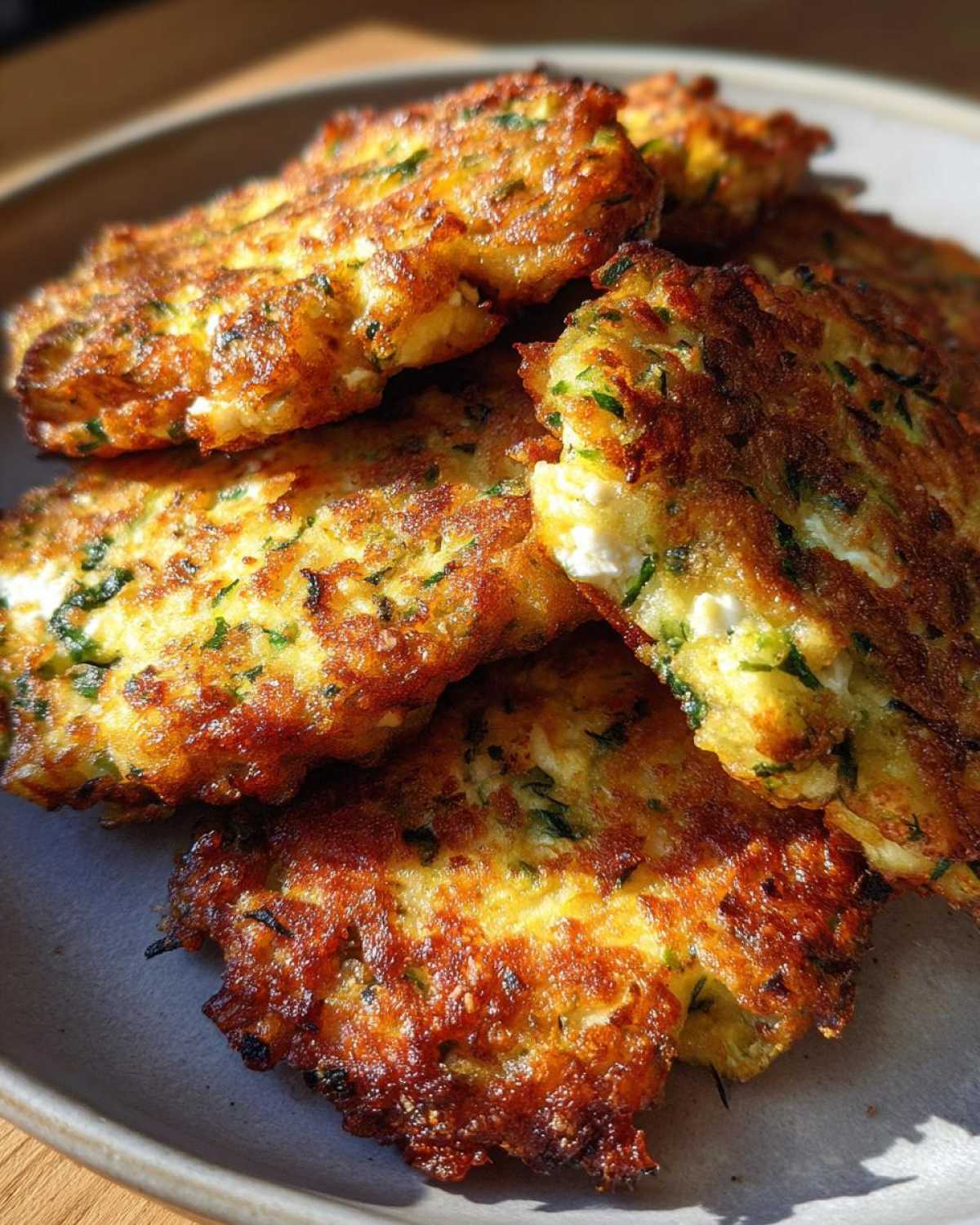 Crispy Zucchini Fritters (with Feta) - detail 1