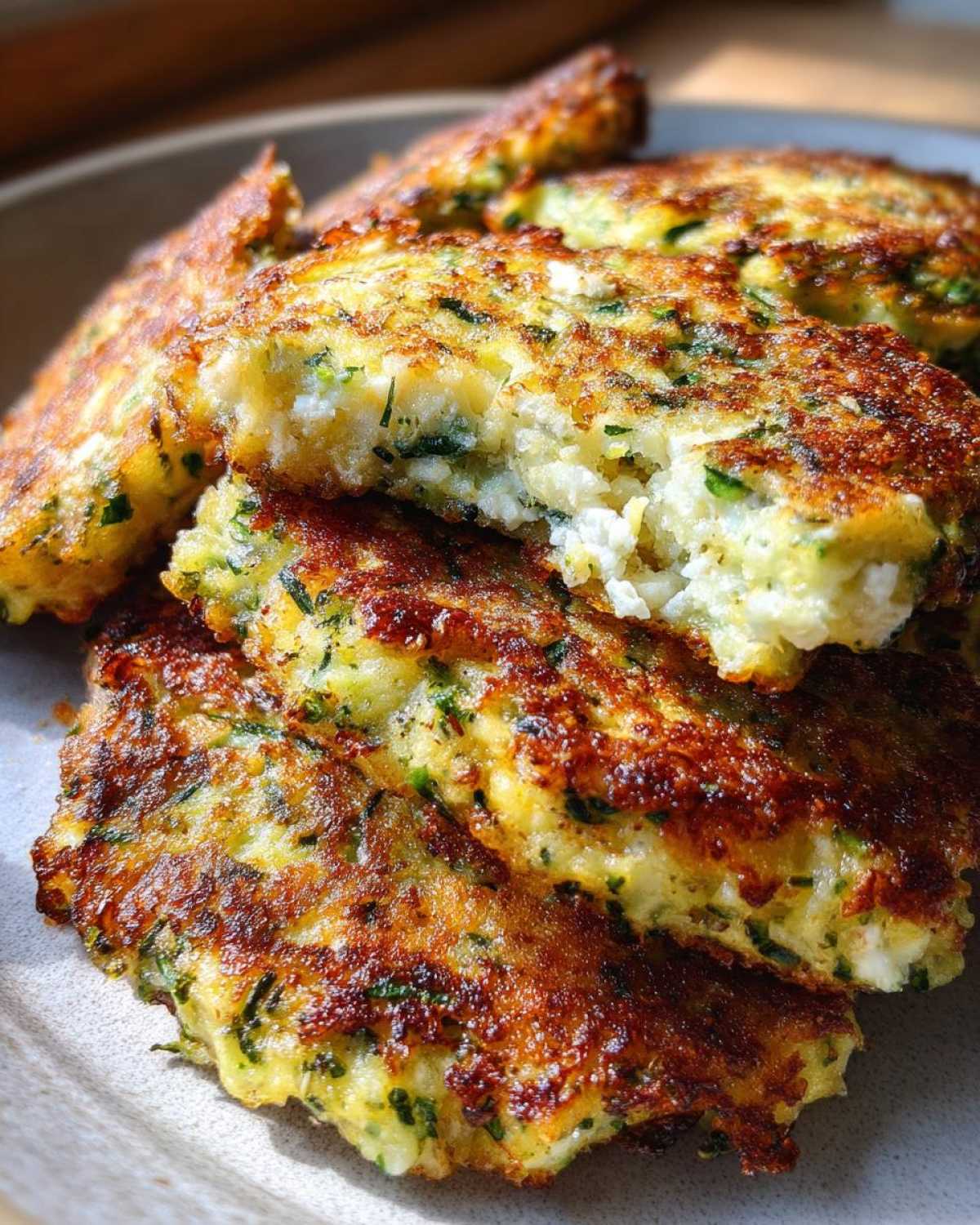 Crispy Zucchini Fritters (with Feta) - detail 2
