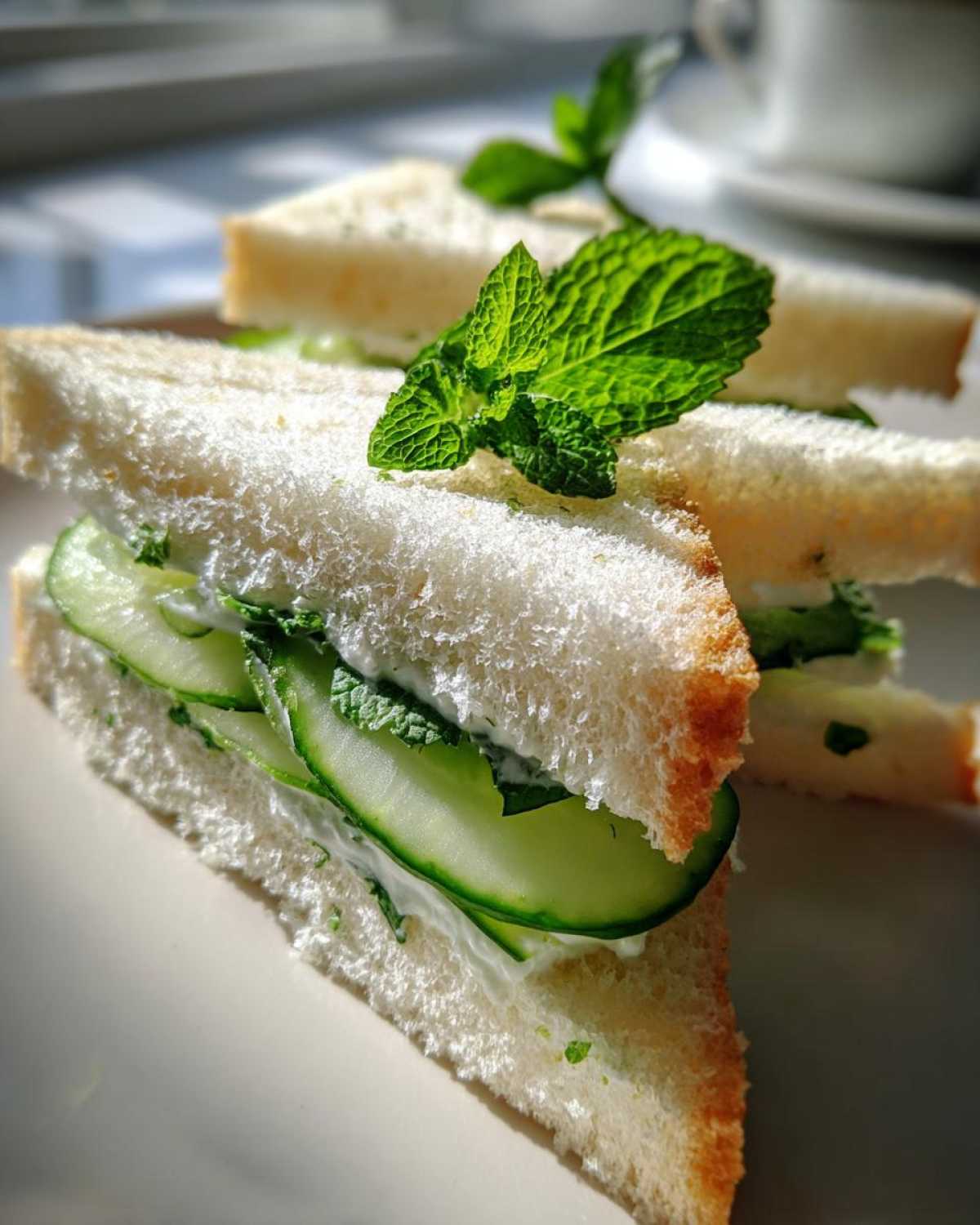 Cucumber Mint Tea Sandwiches - detail 1