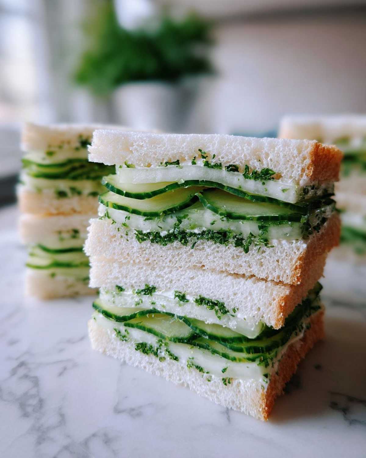 Cucumber Mint Tea Sandwiches - detail 4