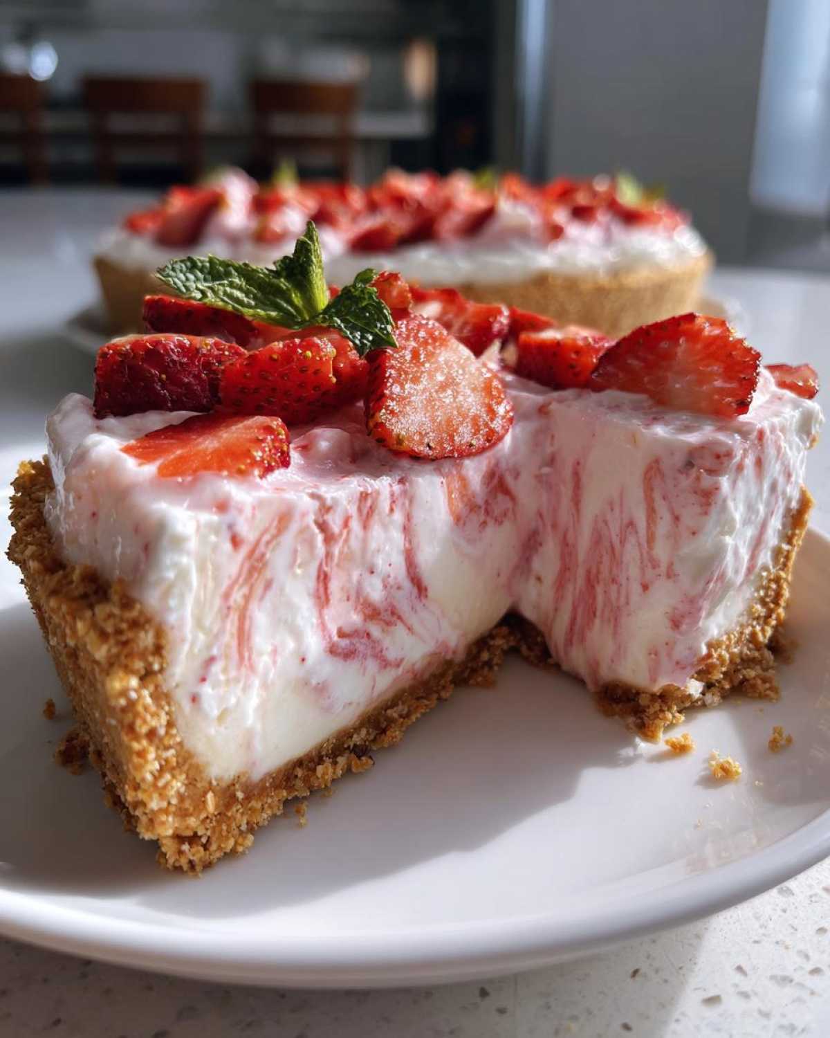 Frozen Strawberry Lemonade Pie - detail 2