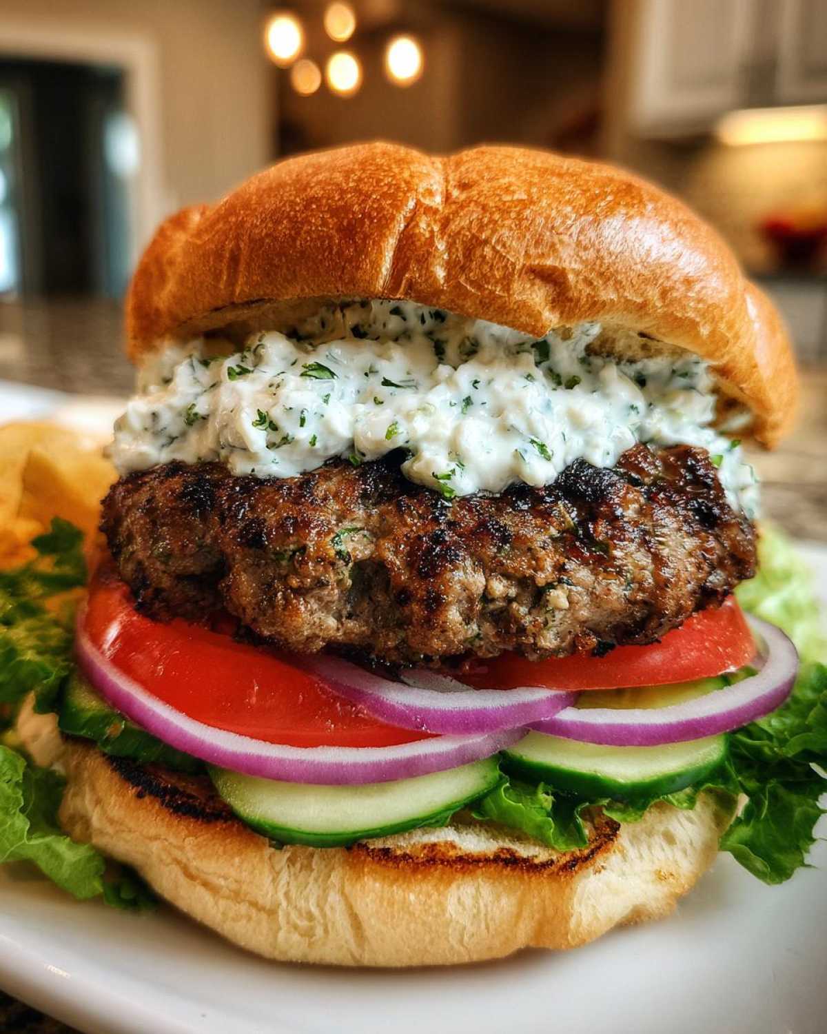 Greek Lamb Burgers (with Tzatziki) - detail 2