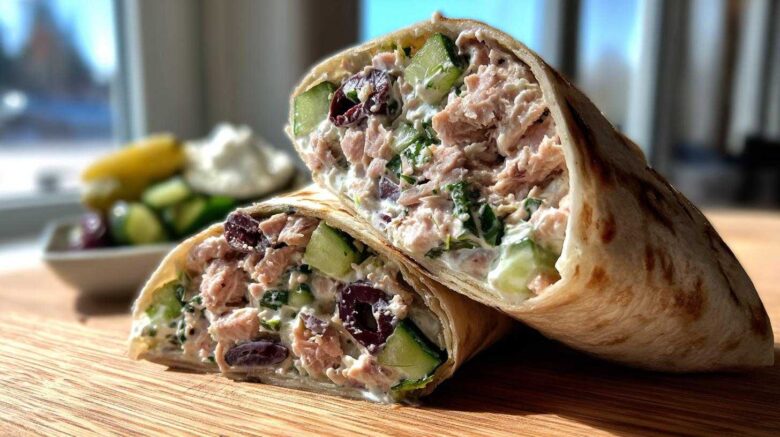 Greek tuna wrap