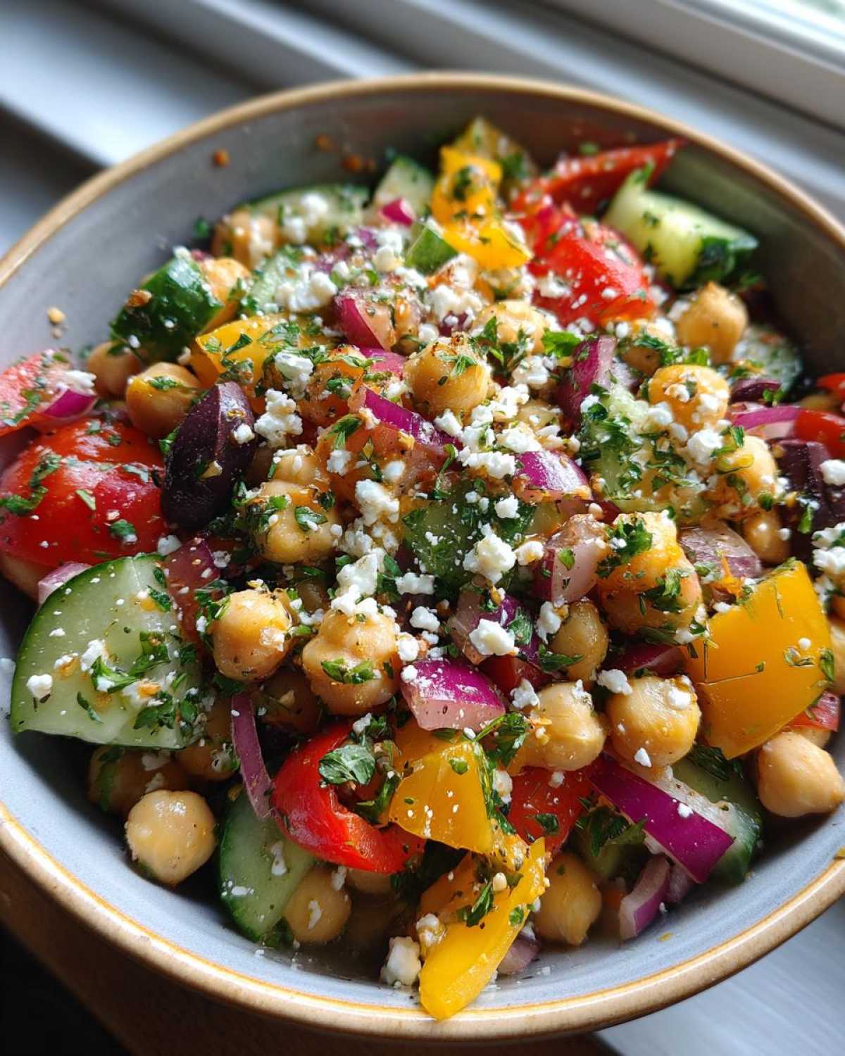 Mediterranean Chickpea Salad (No-Cook Dinner) - detail 1