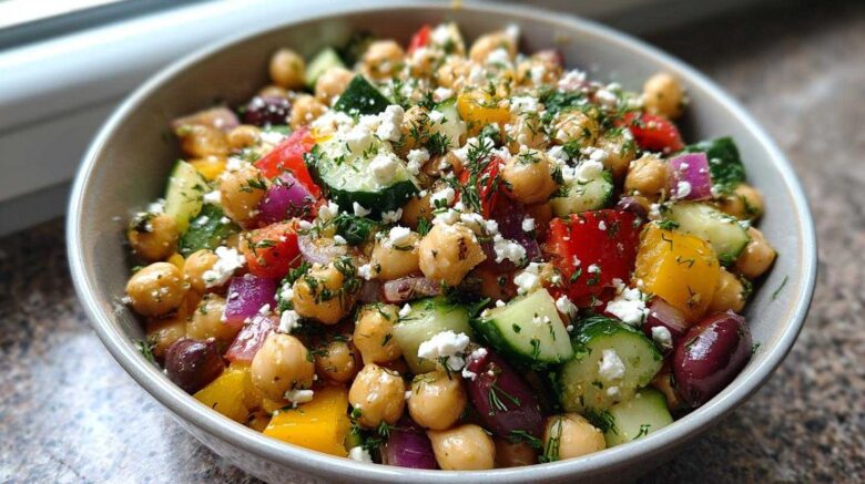 Mediterranean Chickpea Salad (No-Cook Dinner)
