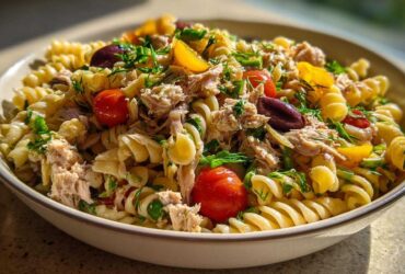 Mediterranean tuna pasta salad