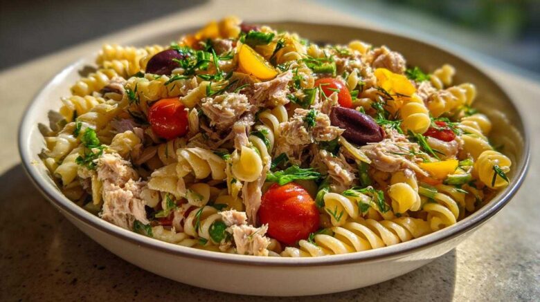 Mediterranean tuna pasta salad