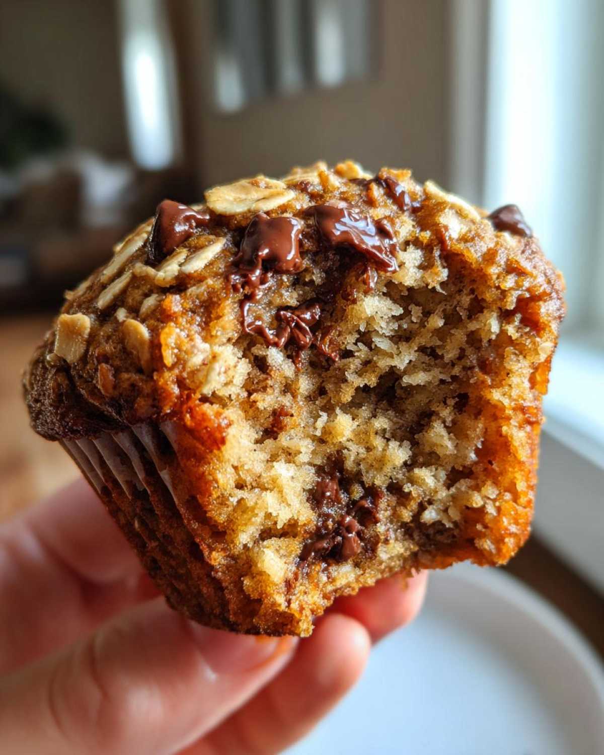 Oatmeal chocolate chip muffins - detail 1