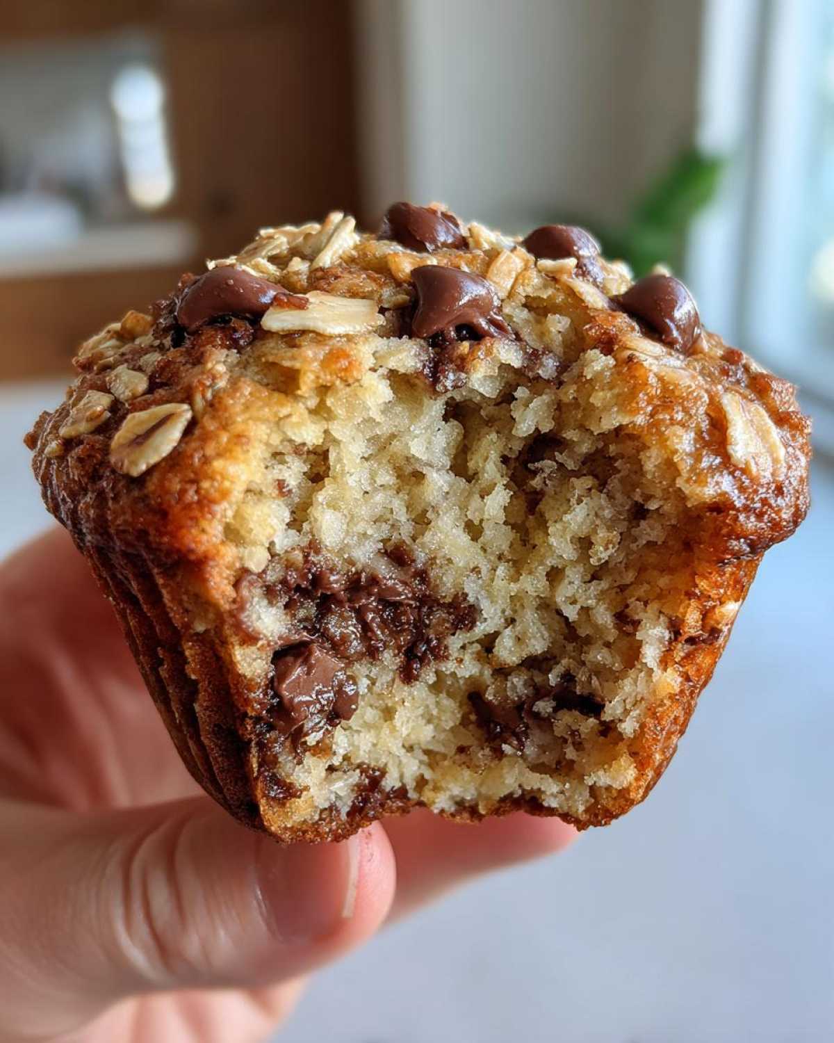 Oatmeal chocolate chip muffins - detail 2