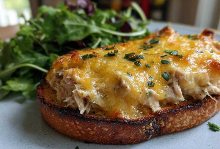Open-faced tuna melt