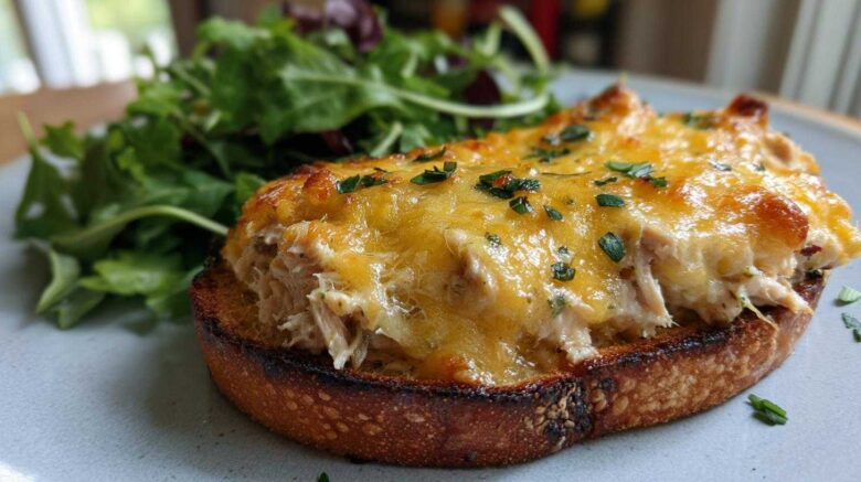 Open-faced tuna melt