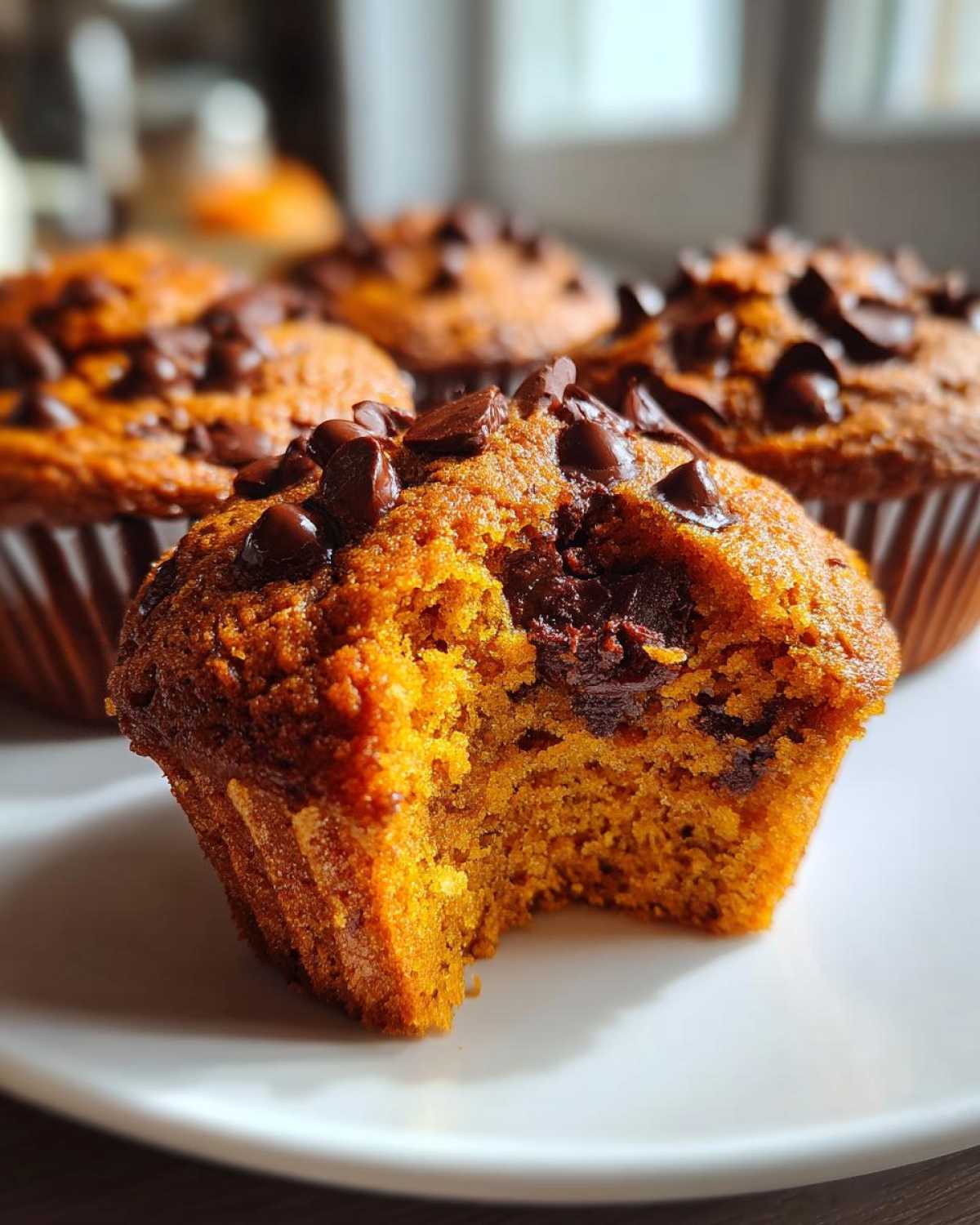 Pumpkin chocolate chip muffins - detail 3