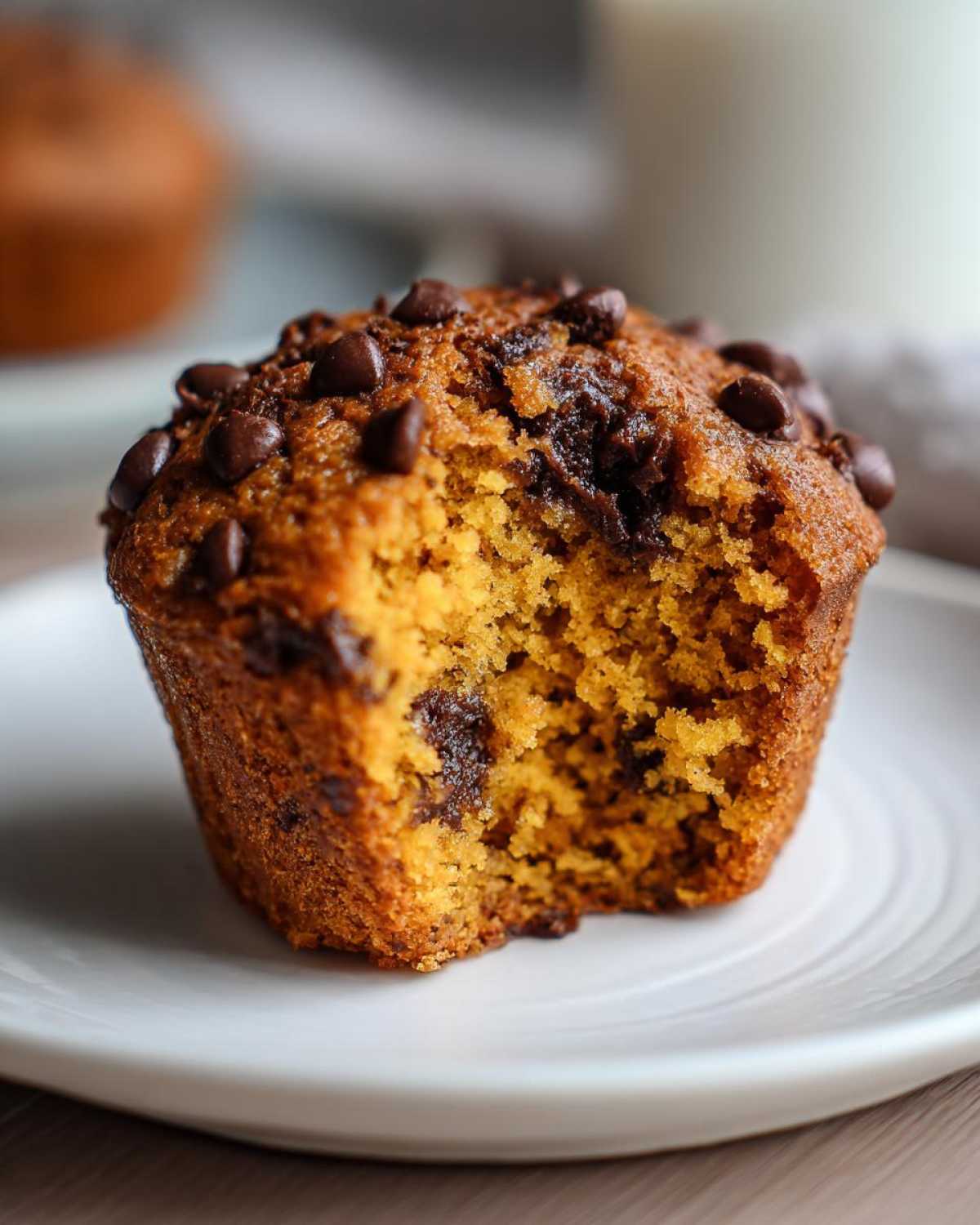 Pumpkin chocolate chip muffins - detail 4