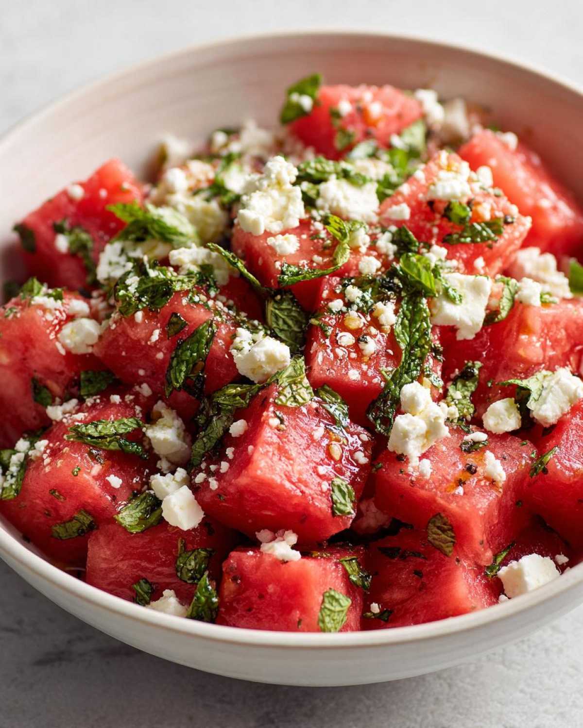 Refreshing Watermelon Feta Salad (with Mint) - detail 1