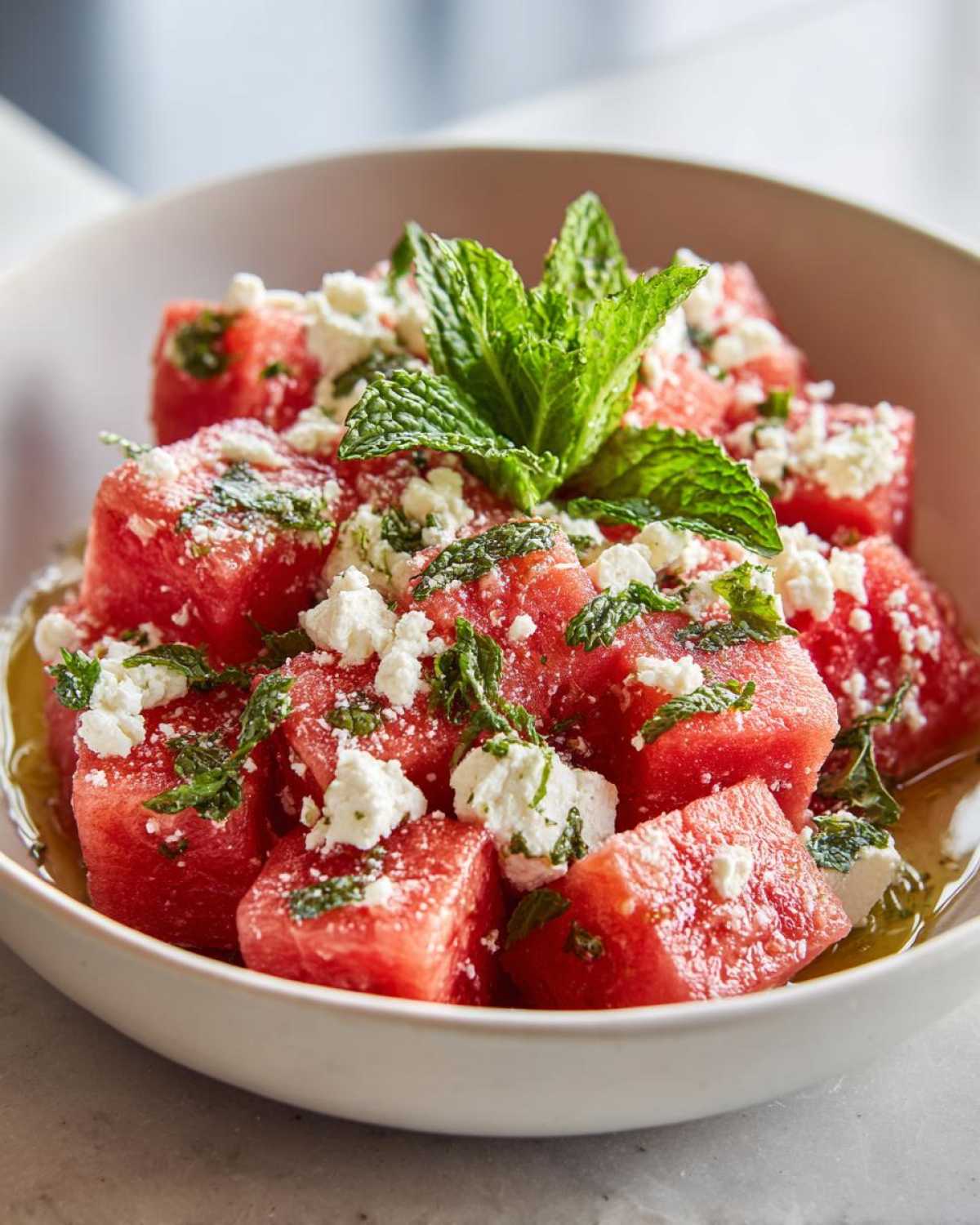 Refreshing Watermelon Feta Salad (with Mint) - detail 3