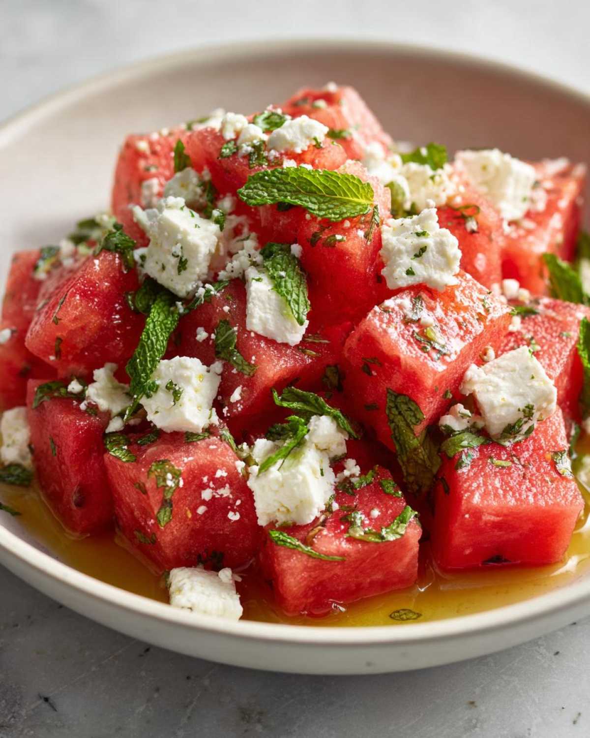 Refreshing Watermelon Feta Salad (with Mint) - detail 4