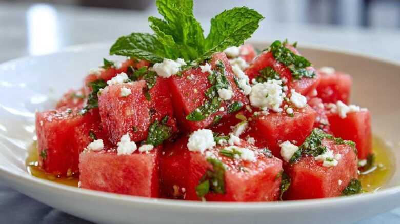 Refreshing Watermelon Feta Salad (with Mint)