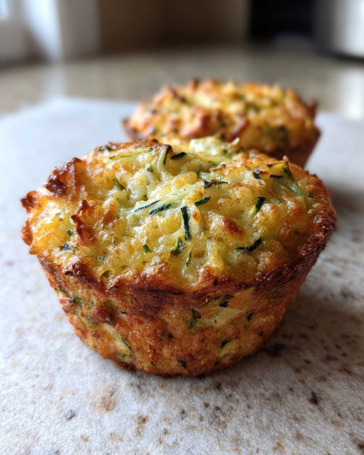 Savory zucchini cheese muffins - detail 2
