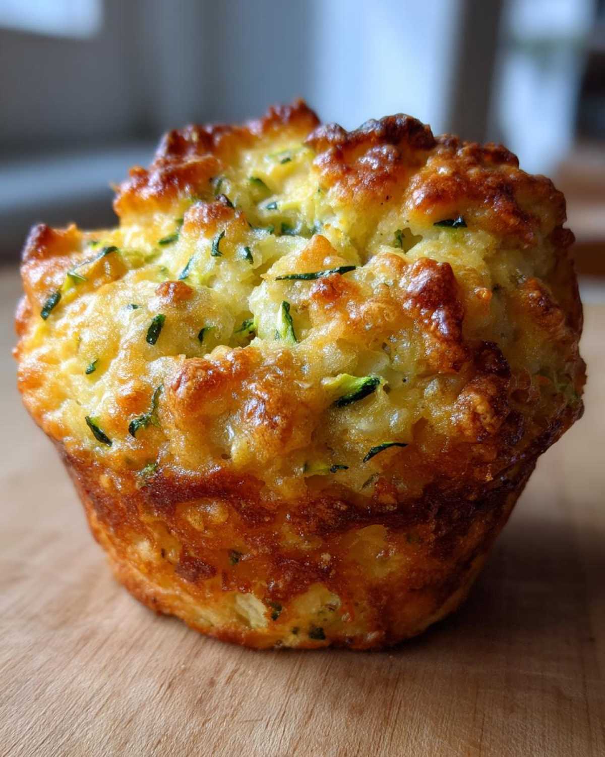 Savory zucchini cheese muffins - detail 1