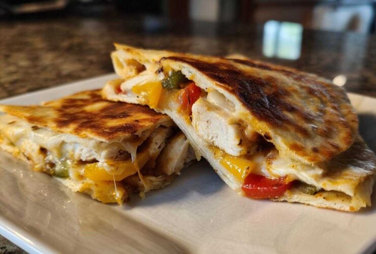 Sheet Pan Chicken Fajita Quesadillas
