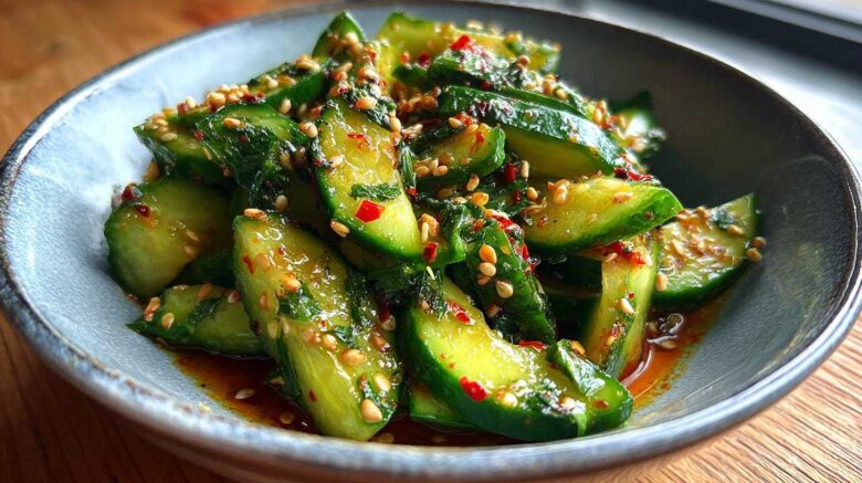 Smashed Cucumber Salad (Spicy Asian Side)