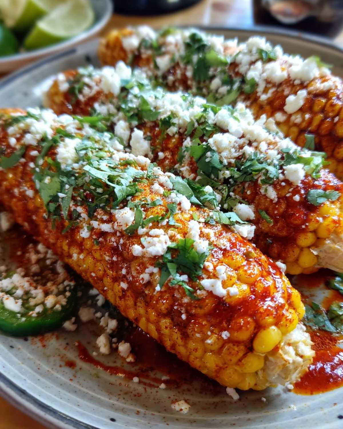 Spicy Mexican street corn - detail 2