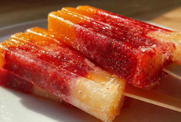 Strawberry Mango Popsicles (Real Fruit)