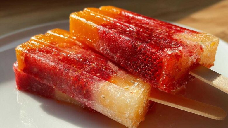 Strawberry Mango Popsicles (Real Fruit)