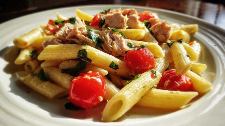Tomato basil tuna pasta