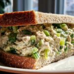 Tuna salad sandwich with celery