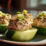 Tuna salad-stuffed cucumbers
