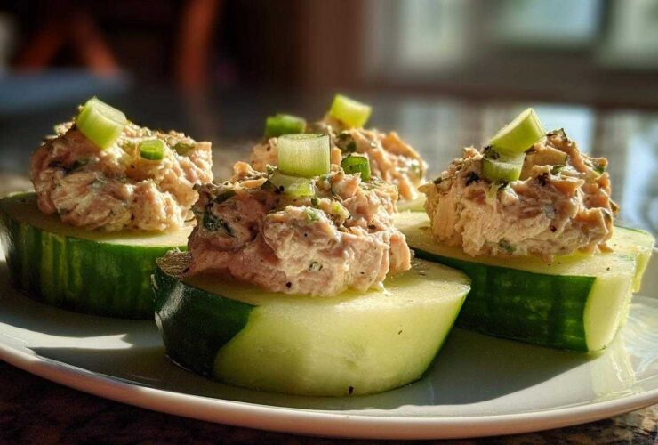 Tuna salad-stuffed cucumbers