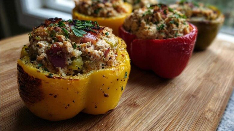 Tuna-stuffed bell peppers