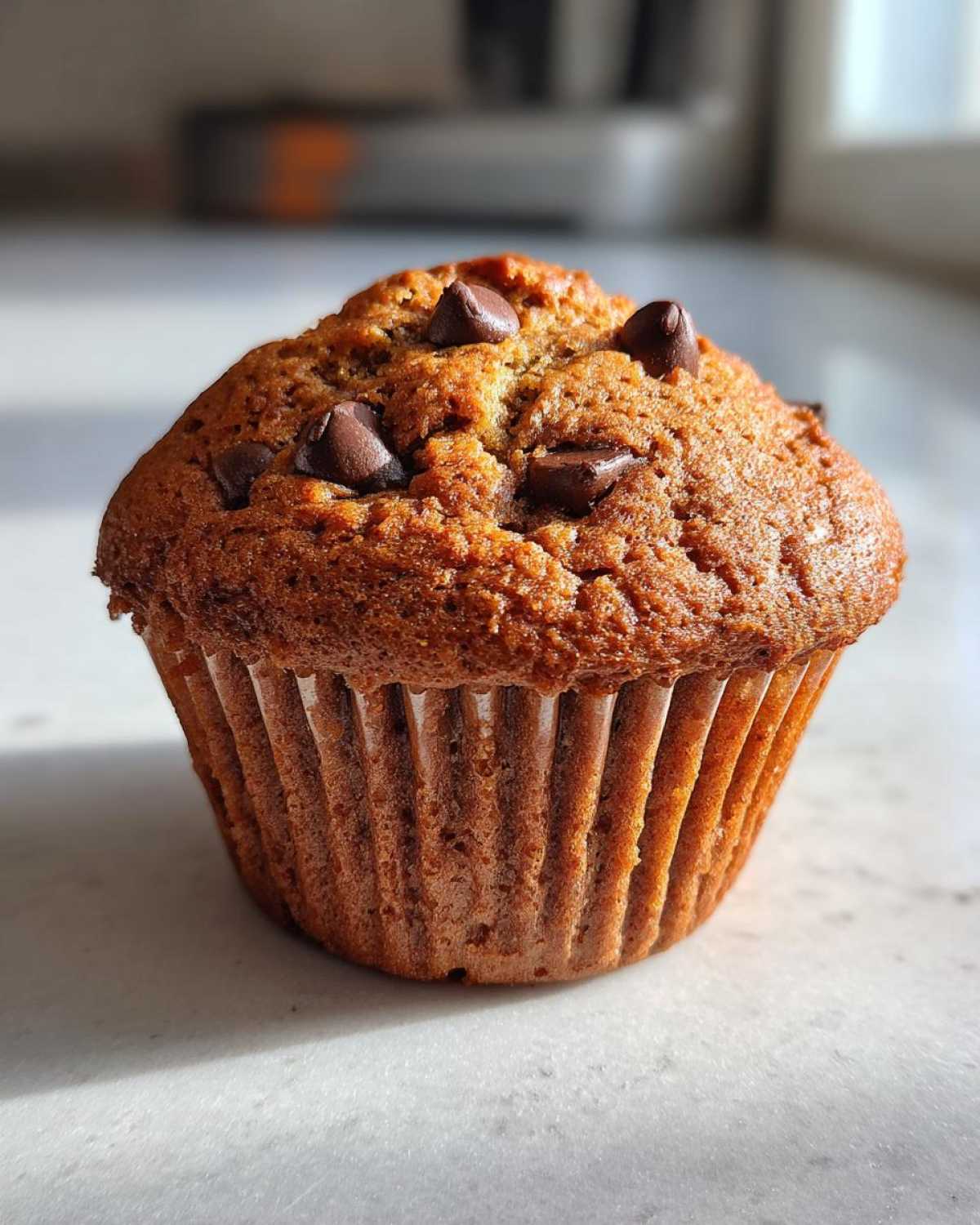 Vegan chocolate chip muffins - detail 1