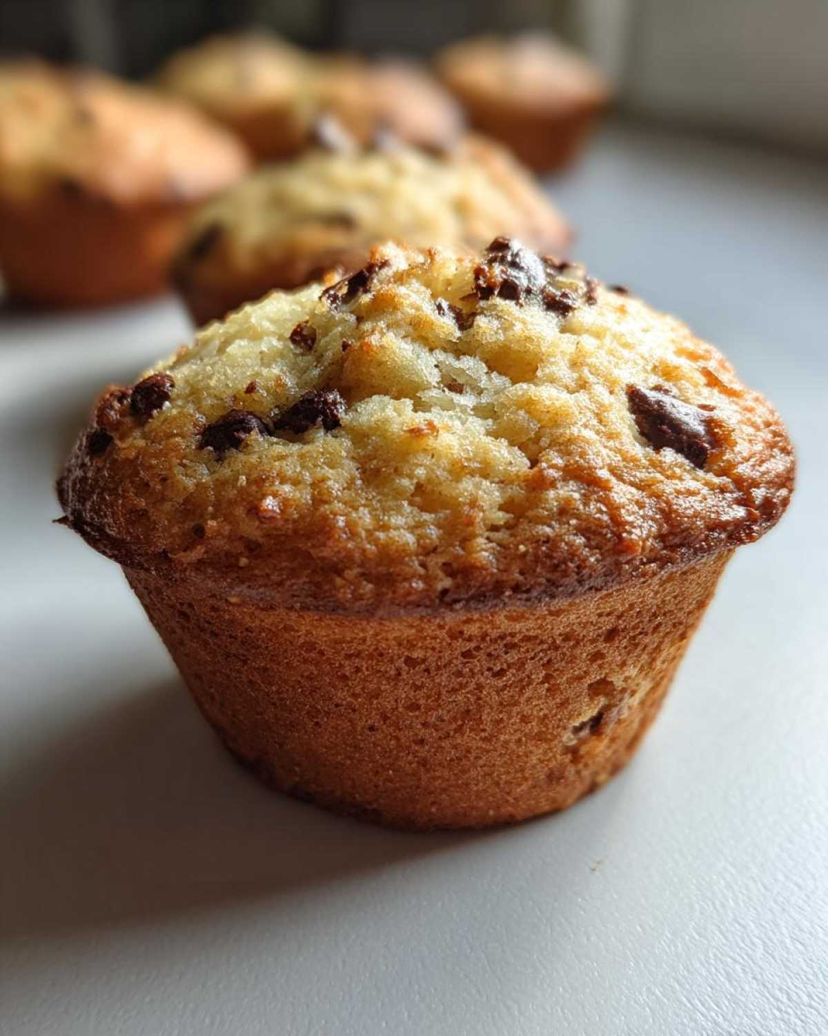 Vegan chocolate chip muffins - detail 2