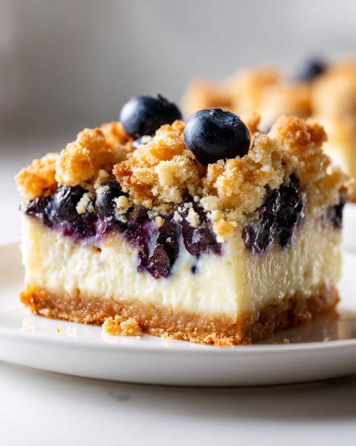 Blueberry Crumble Cheesecake Bars - detail 1