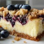 Blueberry Crumble Cheesecake Bars