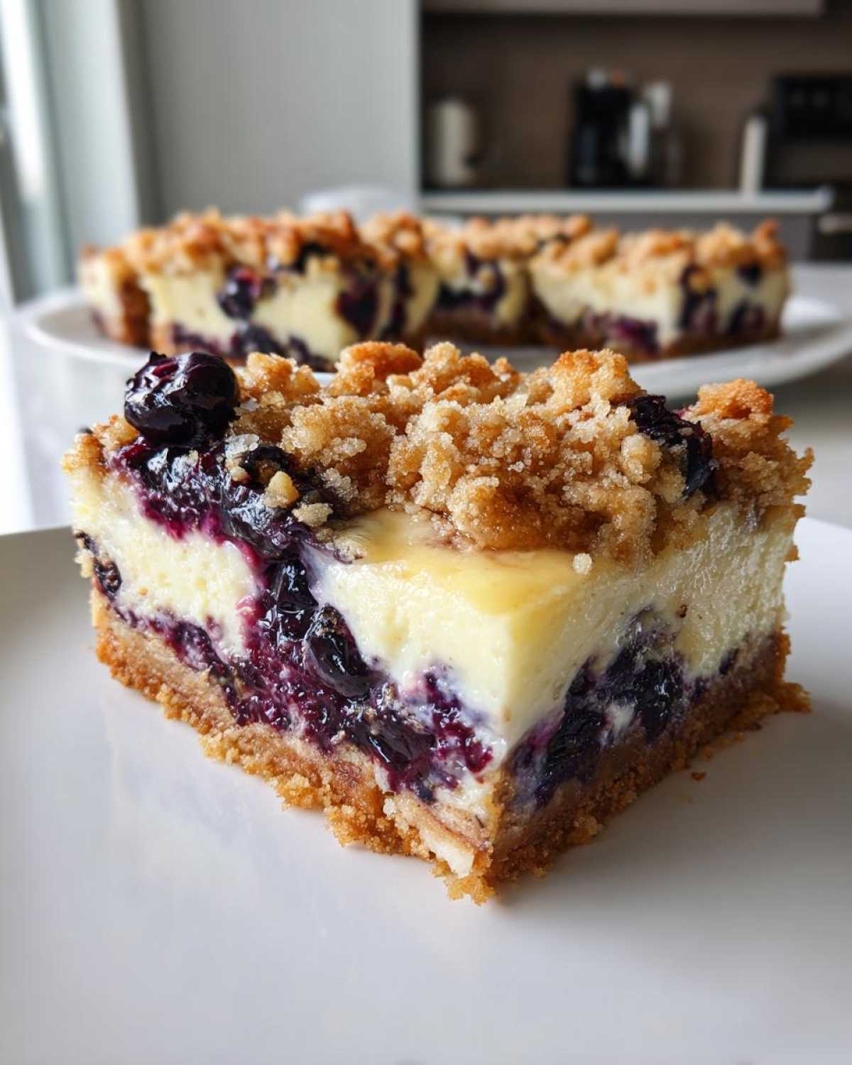 Blueberry Crumble Cheesecake Bars - detail 2